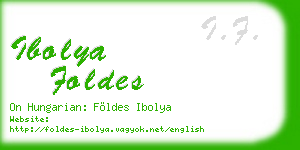 ibolya foldes business card